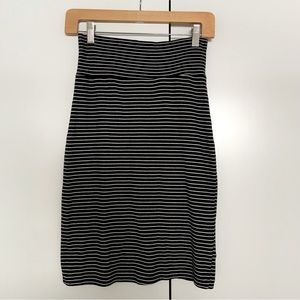 American Apparel Black and White Striped Pencil Skirt